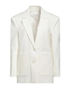 PATRIZIA PEPE PATRIZIA PEPE WOMAN BLAZER IVORY SIZE 8 POLYESTER, VISCOSE, ELASTANE