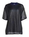 Wolford Woman T-shirt Navy Blue Size L Polyester In Navy Blue