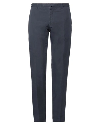 Incotex Man Pants Navy Blue Size 38 Cotton, Elastane In Navy Blue