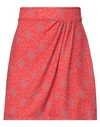 Silvian Heach Woman Mini Skirt Red Size 8 Polyester, Elastane In Red
