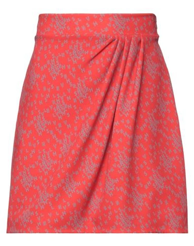Silvian Heach Woman Mini Skirt Red Size 8 Polyester, Elastane