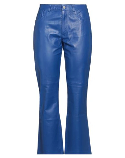 Methode Woman Pants Blue Size 8 Soft Leather