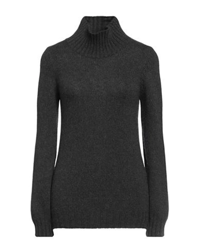 Aragona Woman Turtleneck Steel Grey Size 8 Wool, Cashmere
