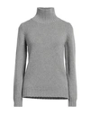 Aragona Woman Turtleneck Light Grey Size 10 Cashmere