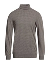 Havana & Co. Man Turtleneck Taupe Size Xxl Merino Wool, Nylon, Viscose, Cashmere In Grey