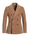 Manuel Ritz Man Blazer Camel Size 42 Virgin Wool, Elastane In Beige