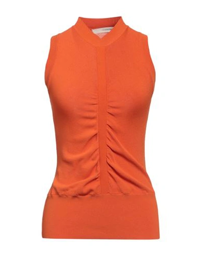 Cedric Charlier Woman Sweater Orange Size 6 Viscose, Polyamide