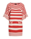Elisabetta Franchi Woman Mini Dress Tomato Red Size 8 Cotton, Viscose In Tomato Red