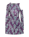 Versace Jeans Couture Woman Short Dress Purple Size 4 Polyester, Elastane