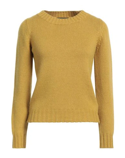 Aragona Woman Sweater Mustard Size 8 Cashmere In Yellow