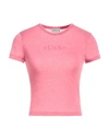 Guess Woman T-shirt Magenta Size S Cotton, Polyester