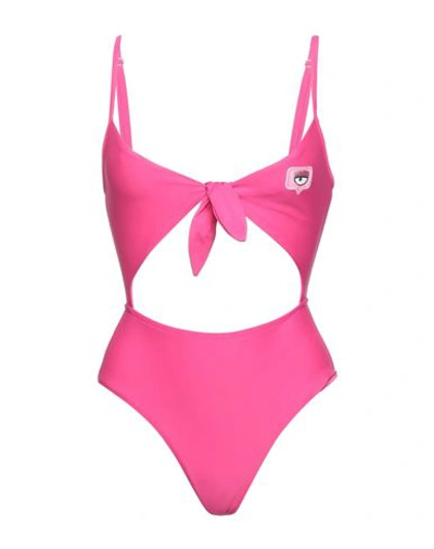 Chiara Ferragni Woman One-piece Swimsuit Fuchsia Size 8 Polyamide, Elastane In Pink