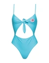 Chiara Ferragni Woman One-piece Swimsuit Azure Size 8 Polyamide, Elastane In Blue