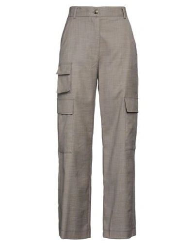 Vicolo Woman Pants Taupe Size L Polyester, Viscose, Elastane In Grey