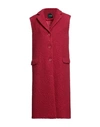 Marciano Woman Coat Brick Red Size 12 Polyester, Wool, Viscose