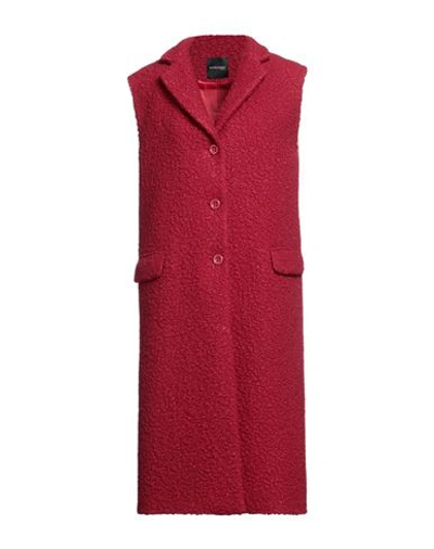 Marciano Woman Coat Brick Red Size 10 Polyester, Wool, Viscose