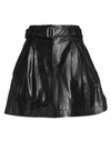 Alberta Ferretti Woman Mini Skirt Black Size 8 Sheepskin