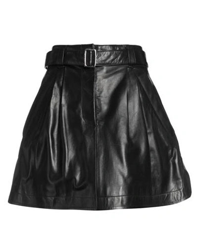 Alberta Ferretti Woman Mini Skirt Black Size 8 Sheepskin In Black