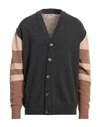 PRINGLE OF SCOTLAND PRINGLE OF SCOTLAND MAN CARDIGAN STEEL GREY SIZE XS WOOL, CASHMERE