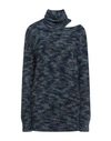 Department Five Department 5 Woman Turtleneck Blue Size S Acrylic, Mohair Wool, Alpaca Wool, Nylon In Blue