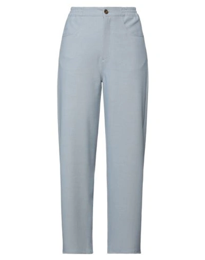 Attic And Barn Woman Pants Pastel Blue Size 4 Polyester, Viscose, Elastane