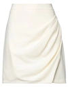 Silvian Heach Woman Mini Skirt Cream Size 8 Polyester, Viscose, Elastane In White