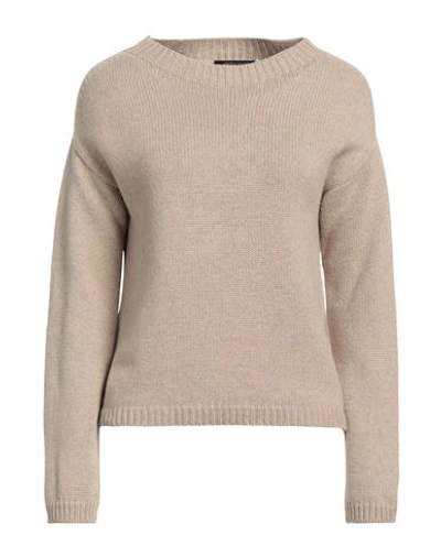 Aragona Woman Sweater Beige Size 10 Cashmere