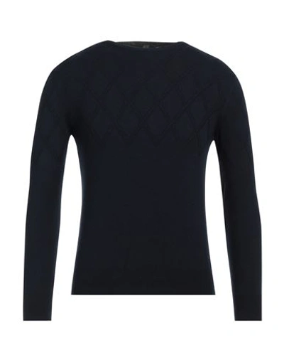 Hōsio Man Sweater Midnight Blue Size M Wool, Viscose, Polyamide In Navy Blue