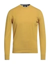 Alpha Studio Man Sweater Ocher Size 40 Wool In Yellow