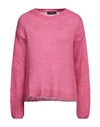 Vanessa Scott Woman Sweater Fuchsia Size Onesize Acrylic, Polyamide, Mohair Wool In Pink