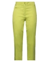 Laboratorio Woman Cropped Pants Acid Green Size 4 Cotton, Elastane