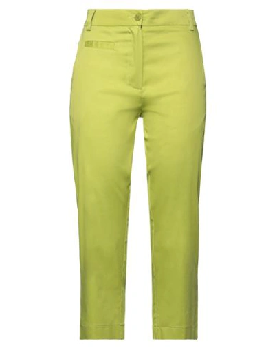 Laboratorio Woman Pants Acid Green Size 4 Cotton, Elastane