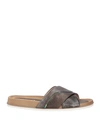 Rodo Woman Sandals Charcoal Size 8 Soft Leather In Grey