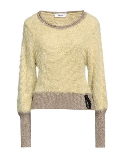 Dimora Woman Sweater Light Yellow Size 6 Polyamide, Viscose, Metallic Fiber