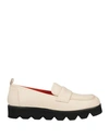 181 Woman Loafers Beige Size 10 Soft Leather In Beige