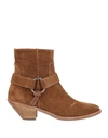 Elisabetta Franchi Woman Ankle Boots Tan Size 11 Soft Leather In Brown