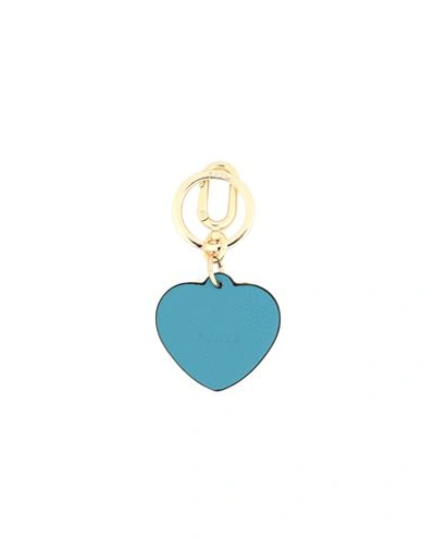 Furla Venus Keyring Heart Woman Key Ring Pastel Blue Size - Soft Leather, Metal
