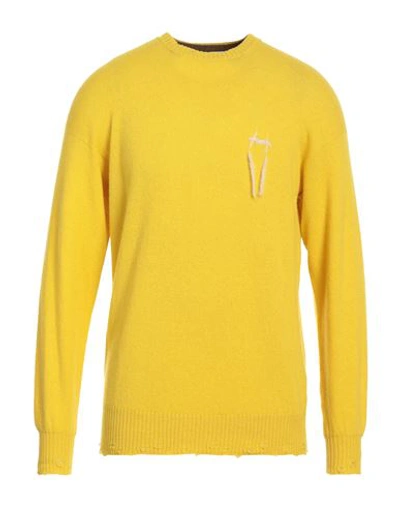 Maison Flaneur Maison Flâneur Man Sweater Ocher Size 40 Cashmere In Yellow