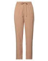 Kaos Woman Pants Camel Size 6 Polyester, Viscose, Elastane In Beige