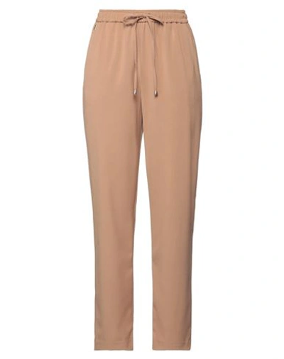 Kaos Woman Pants Camel Size 6 Polyester, Viscose, Elastane In Beige