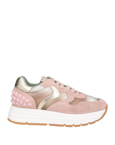 Voile Blanche Woman Sneakers Light Pink Size 6 Leather, Textile Fibers