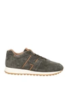 Hogan Man Sneakers Military Green Size 11.5 Soft Leather
