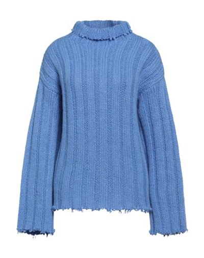 Tessa . Woman Turtleneck Azure Size M Mohair Wool, Wool, Polyester In Blue