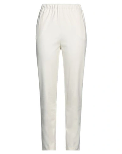 Suoli Woman Pants Ivory Size 8 Viscose, Polyamide, Elastane In White