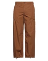 Kenzo Man Pants Camel Size 28 Cotton In Beige