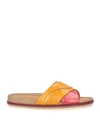 Rodo Woman Sandals Mandarin Size 6 Calfskin, Goat Skin In Mandarin