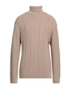 WHY NOT BRAND WHY NOT BRAND MAN TURTLENECK BEIGE SIZE XL ACRYLIC, WOOL