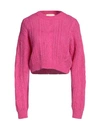 Aniye By Woman Sweater Fuchsia Size S Polyamide, Alpaca Wool, Wool In Pink