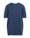 Drumohr Man Sweater Midnight Blue Size 48 Cotton In Blue