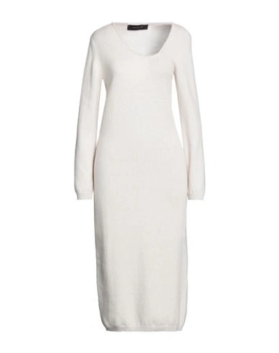 Federica Tosi Woman Midi Dress Cream Size 6 Wool, Cashmere In White